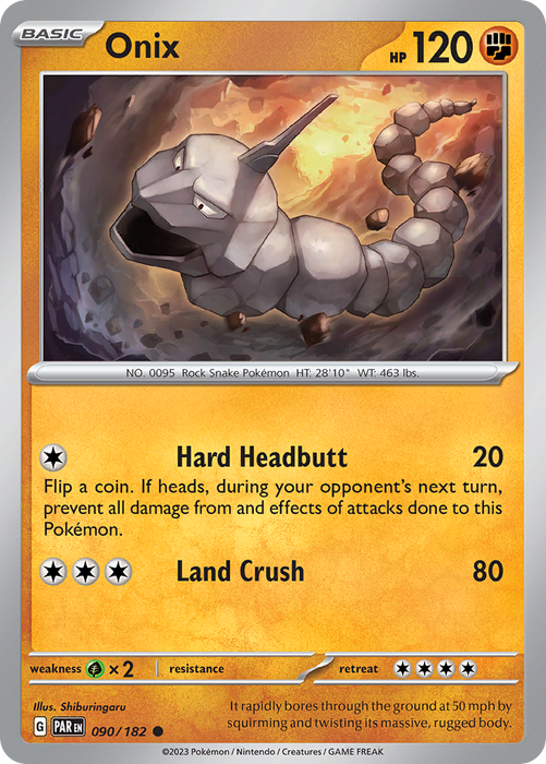 Onix 090/182 Common Scarlet & Violet Paradox Rift Pokemon Card