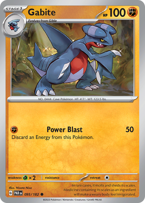 Gabite 095/182 Uncommon Scarlet & Violet Paradox Rift Pokemon Card