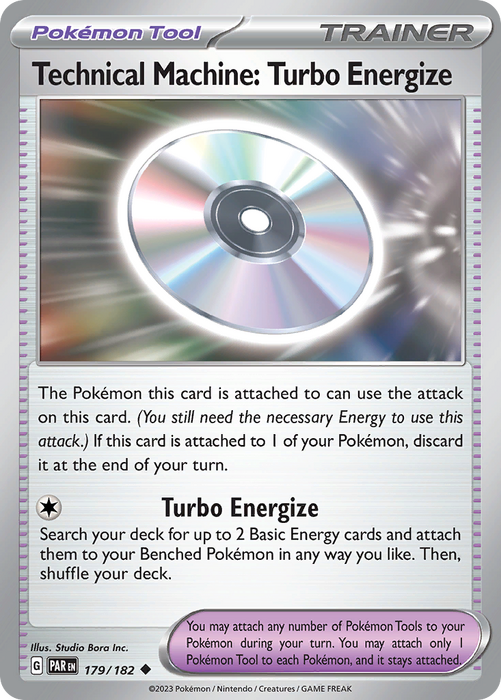 Technical Machine: Turbo Energize 179/182 Uncommon Scarlet & Violet Paradox Rift Pokemon Card