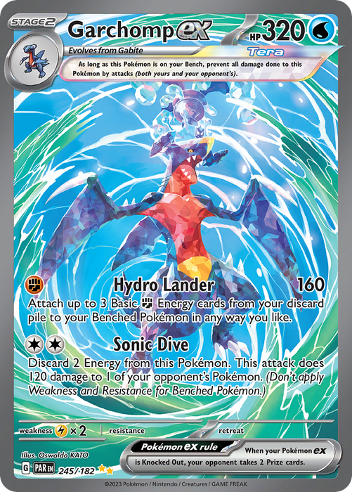 Garchomp ex 245/182 Special Illustration Rare Scarlet & Violet Paradox Rift Pokemon Card
