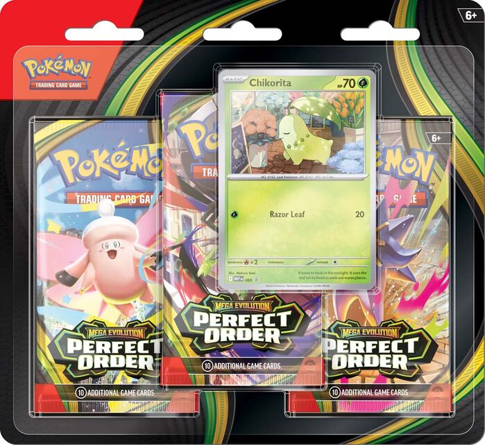 Pokémon TCG: Perfect Order 3-Pack Blister (Chikorita Promo)