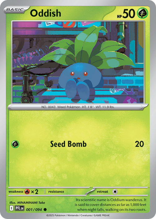 Oddish 001/094 Common Mega Evolutions Phantasmal Flames (ME02) Near Mint Pokemon Card