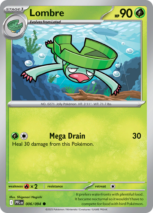 LombreÊ 006/094 Common Mega Evolutions Phantasmal Flames (ME02) Near Mint Pokemon Card