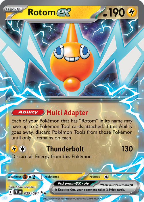 Rotom exÊ 029/094 Double Rare Mega Evolutions Phantasmal Flames (ME02) Near Mint Pokemon Card