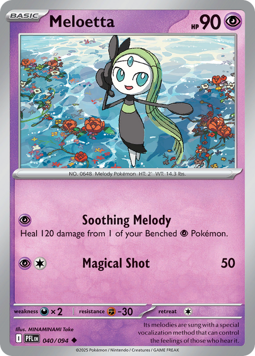 MeloettaÊ 040/094 Uncommon Mega Evolutions Phantasmal Flames (ME02) Near Mint Pokemon Card