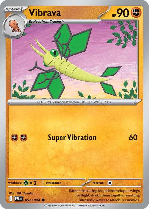 VibravaÊ 052/094 Common Mega Evolutions Phantasmal Flames (ME02) Near Mint Pokemon Card
