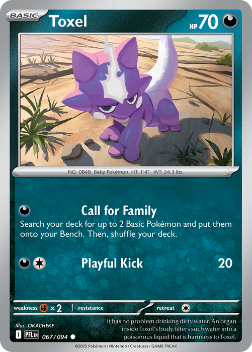 ToxelÊ 067/094 Common Mega Evolutions Phantasmal Flames (ME02) Near Mint Pokemon Card