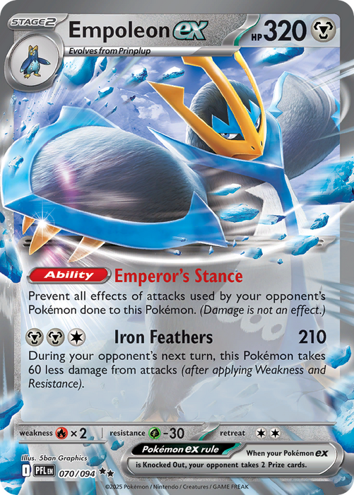 Empoleon exÊ 070/094 Double Rare Mega Evolutions Phantasmal Flames (ME02) Near Mint Pokemon Card