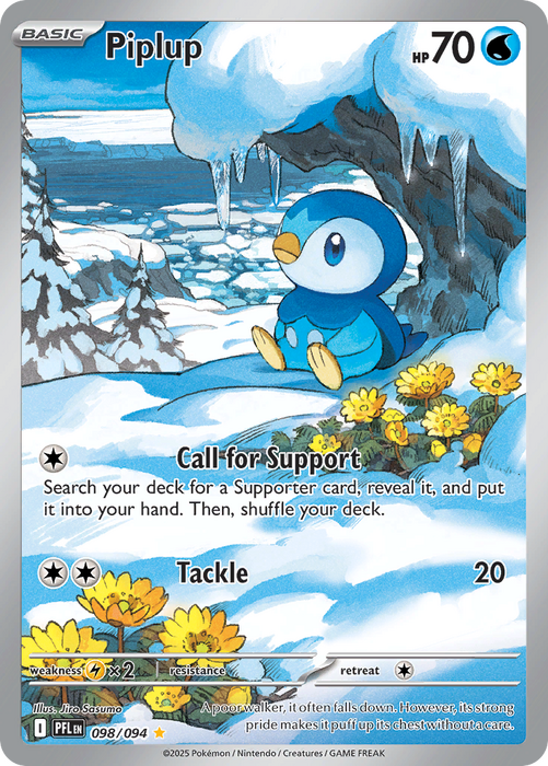 PiplupÊ 098/094 Illustration Rare Mega Evolutions Phantasmal Flames (ME02) Near Mint Pokemon Card