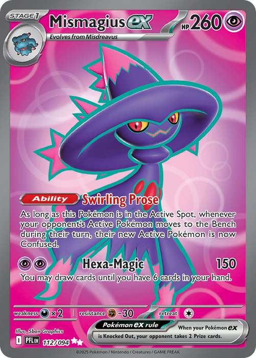 Mismagius exÊ 112/094 Ultra Rare Mega Evolutions Phantasmal Flames (ME02) Near Mint Pokemon Card