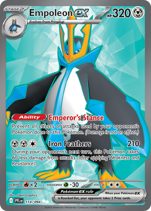 Empoleon exÊ 114/094 Ultra Rare Mega Evolutions Phantasmal Flames (ME02) Near Mint Pokemon Card