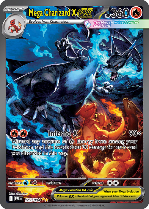 Mega Charizard X exÊ 125/094 Special Illustration Rare Mega Evolutions Phantasmal Flames (ME02) Near Mint Pokemon Card