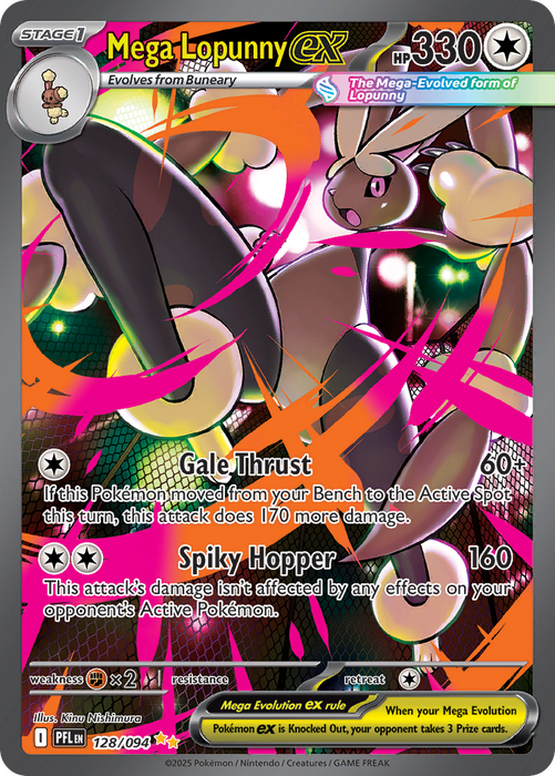 Mega Lopunny exÊ 128/094 Special Illustration Rare Mega Evolutions Phantasmal Flames (ME02) Near Mint Pokemon Card