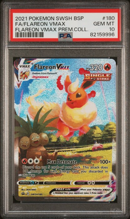 PSA 10 POKEMON SWSH FA FLAREON VMAX