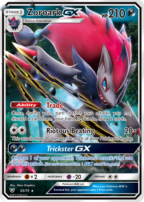 Zoroark GX 53/73 Ultra Rare - Shining Legends Pokemon Card
