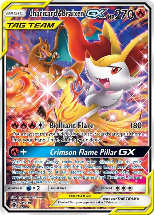 Charizard & Braixen GX - SM230 - Alternate Art Promo