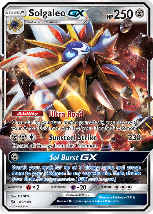Solgaleo GX 89/149 Ultra Rare - Sun & Moon Base Set Pokemon Card