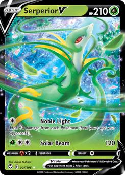 Serperior V 007/195 Ultra Rare Silver Tempest Pokemon Card Single