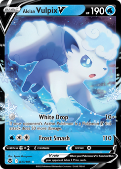 Alolan Vulpix V 033/195 Ultra Rare Silver Tempest Pokemon Card Single
