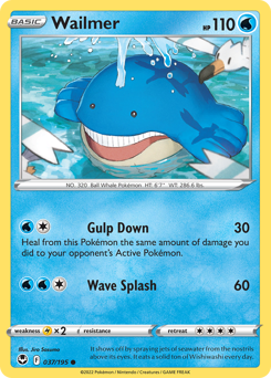 Wailmer 037/195 Common Silver Tempest Pokemon Card Single