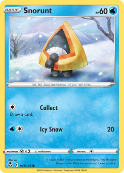 Snorunt 041/195 Common Silver Tempest Pokemon Card Single