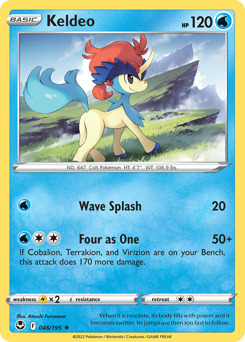 Keldeo 046/195 Rare Silver Tempest Pokemon Card Single