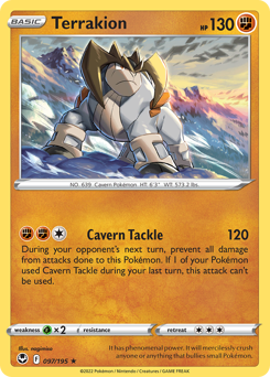 Terrakion 097/195 Holo Rare Silver Tempest Pokemon Card Single