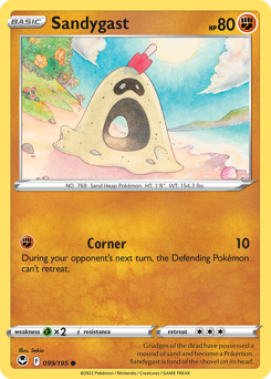 Sandygast 099/195 Common Silver Tempest Pokemon Card Single