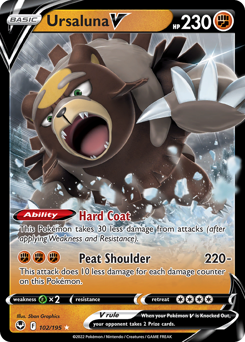 Ursaluna V 102/195 Ultra Rare Silver Tempest Pokemon Card Single