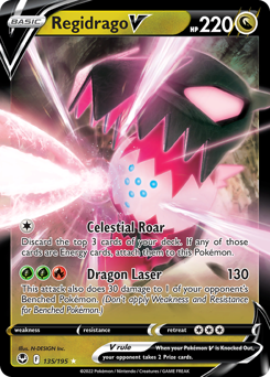 Regidrago V 135/195 Ultra Rare Silver Tempest Pokemon Card Single