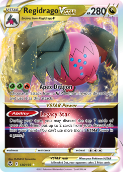Regidrago VSTAR 136/195 Ultra Rare Silver Tempest Pokemon Card Single