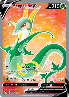 Serperior V (Full Art) 170/195 Ultra Rare Silver Tempest Pokemon Card Single