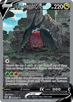 Regidrago V (Alternate Full Art) 184/195 Ultra Rare Silver Tempest Pokemon Card Single