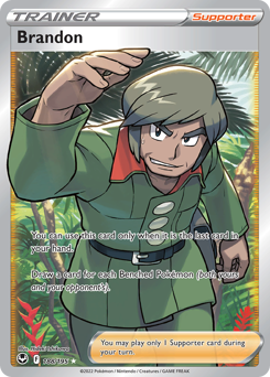 Brandon (Full Art) 188/195 Ultra Rare Silver Tempest Pokemon Card Single