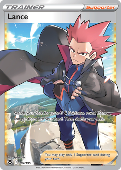Lance (Full Art) 192/195 Ultra Rare Silver Tempest Pokemon Card Single