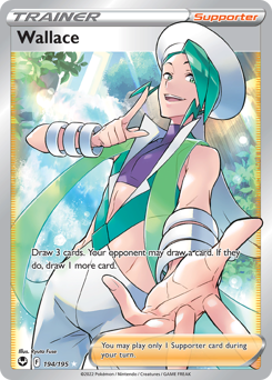 Wallace (Full Art) 194/195 Ultra Rare Silver Tempest Pokemon Card Single