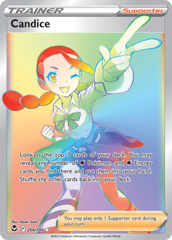 Candice (Secret) 204/195 Secret Rare Silver Tempest Pokemon Card Single