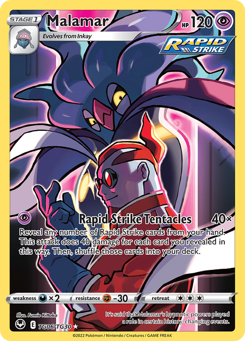 Malamar Trainer Gallery TG06/TG30 Ultra Rare Silver Tempest Pokemon Card Single