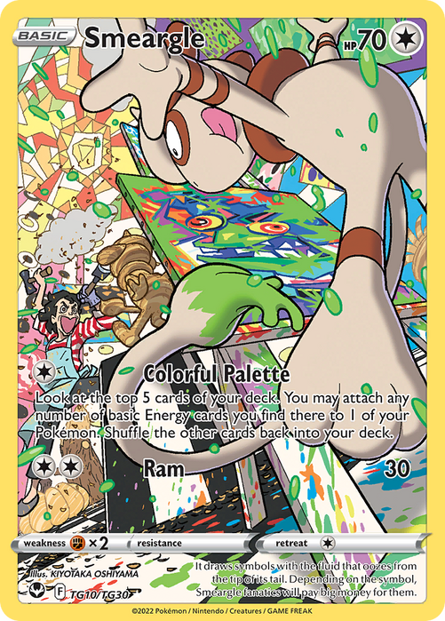 Smeargle Trainer Gallery TG10/TG30 Ultra Rare Silver Tempest Pokemon Card Single