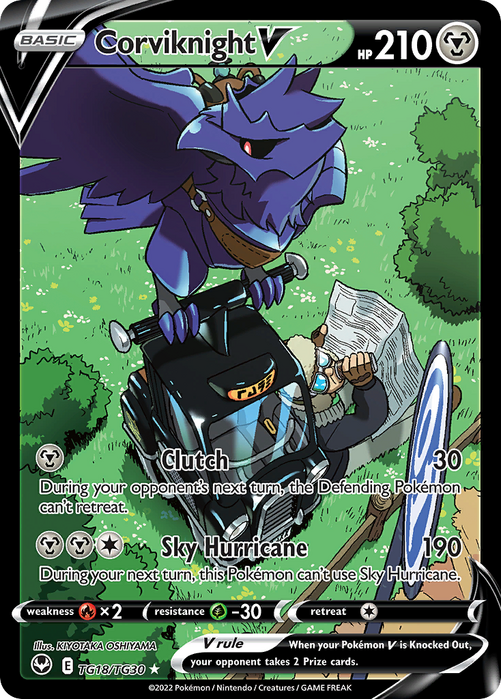 Corviknight V Trainer Gallery TG18/TG30 Ultra Rare Silver Tempest Pokemon Card Single