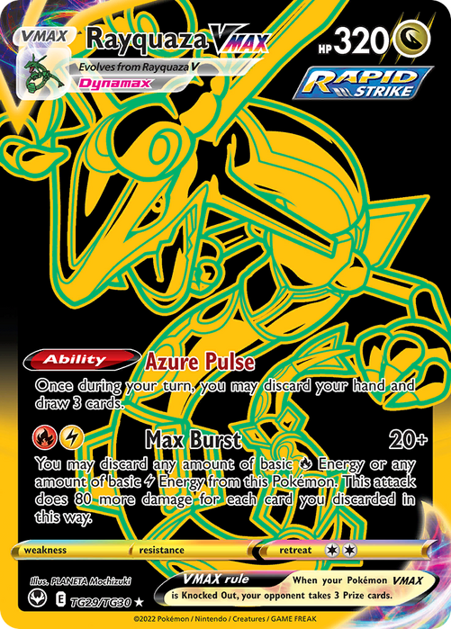 Rayquaza VMAX (Secret) Trainer Gallery TG29/TG30 Secret Rare Silver Tempest Pokemon Card Single