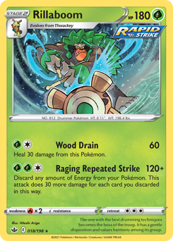 Rillaboom 018/198 Holo Rare Chilling Reign Singles