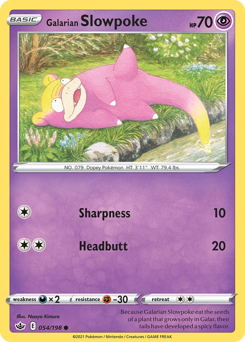 Galarian Slowpoke 054/198 Common Chilling Reign Singles