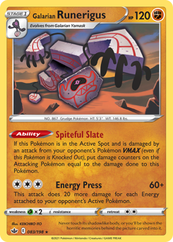 Galarian Runerigus 083/198 Holo Rare Chilling Reign Singles