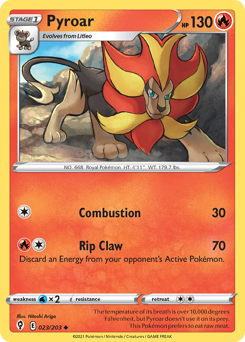 Pyroar 023/203 Uncommon  Evolving Skies Singles