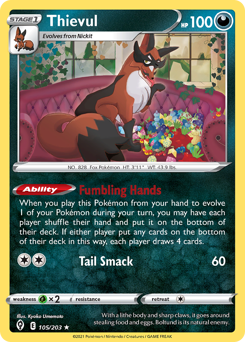 Thievul 105/203 Rare  Evolving Skies Singles