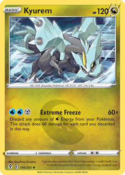 Kyurem 116/203 Holo Rare  Evolving Skies Singles