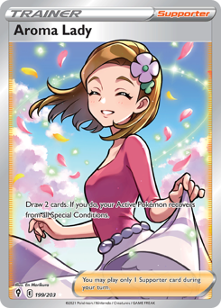 Aroma Lady (Full Art) 199/203 Ultra Rare  Evolving Skies Singles