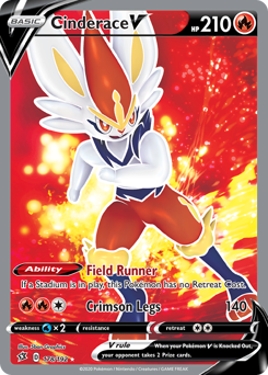 SWSH Rebel Clash   178/192   Cinderace V   Full Art Ultra Rare