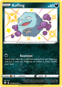 Koffing Shiny Holo Rare SV076/SV122 Shining Fates Singles
